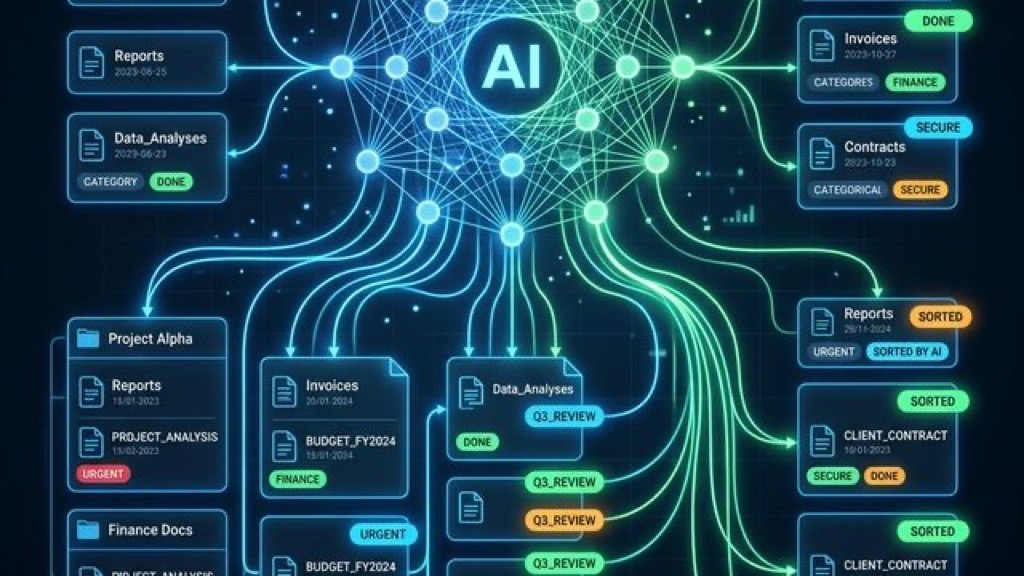 AIが自動で整理・タグ付けするイメージ